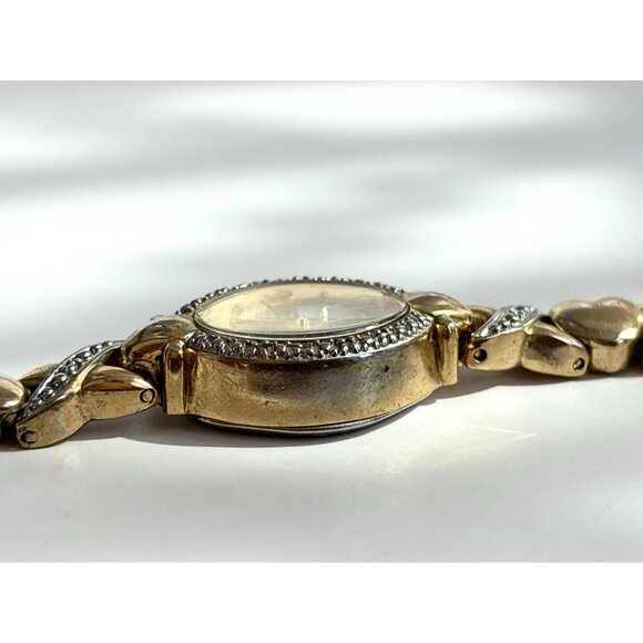 Tres XOXO Genuine Diamond Dual Toned Ladies Vintage Wristwatch - 18mm - WORKS! - Picture 7 of 14